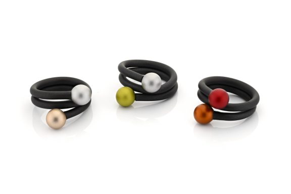 Ringe aus Kautschuk, Aluminium eloxiert und Edelstahl