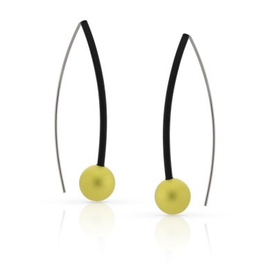 Ohrringe aus Aluminium eloxiert und Edelstahl und Kautschuk